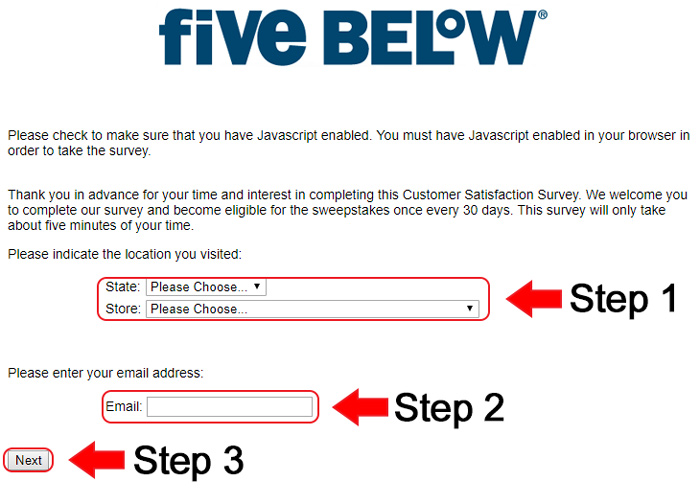 five below customer survey