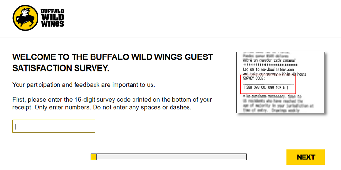 completing the Buffalo Wild Wings Survey