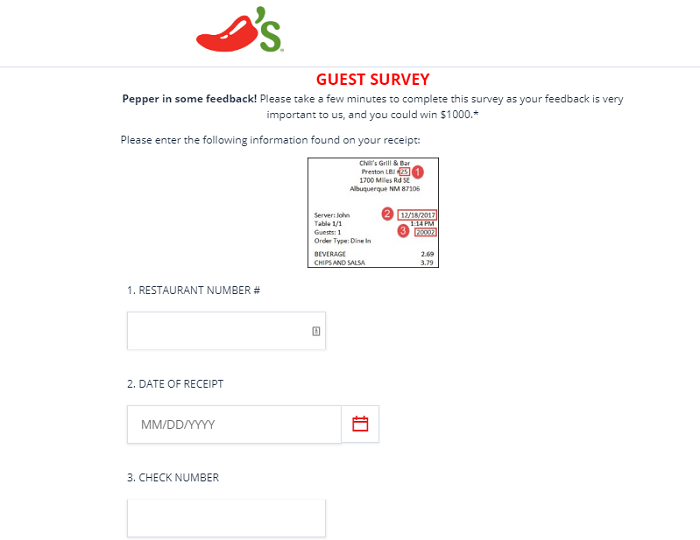 Chilis survey screenshot