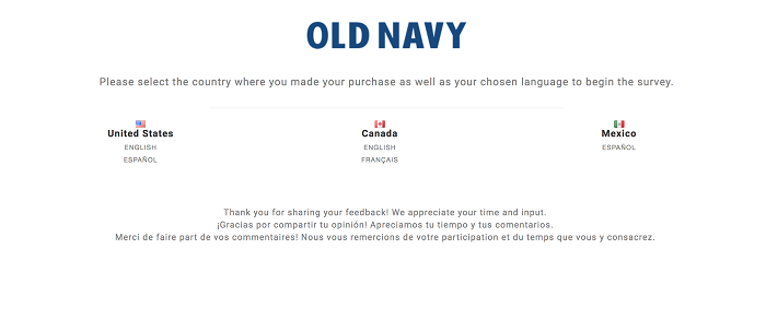 Old Navy survey